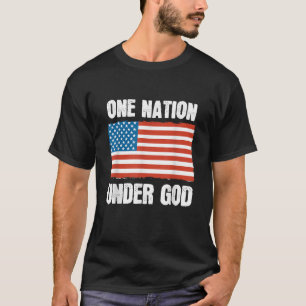 Camiseta Uma nação sob Deus abençoada bandeira americana Ch