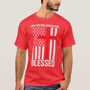 Camiseta Uma Nação Sob Deus Abençoada Fl Americana Patrióti