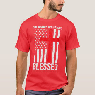 Camiseta Uma Nação Sob Deus Abençoada Fl Americana Patrióti