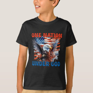 Camiseta Uma Nação Sob Deus Bandeira 4 De Julho Patriótico 