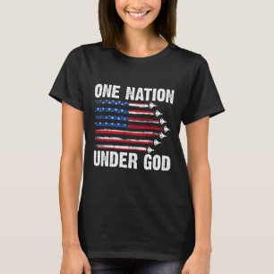 Camiseta Uma Nação Sob Deus Bandeira Americana Fig 4 De Jul
