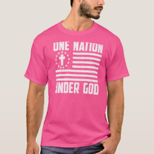 Camiseta Uma Nação Sob Deus Bandeira Americana Patriota Cri
