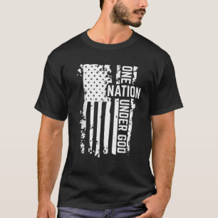 Camiseta Uma Nação Sob Deus Bandeira Distante T Shirt