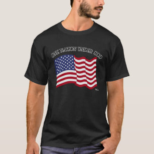 Camiseta Uma nação sob Deus com bandeira dos EUA
