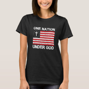 Camiseta Uma Nação Sob Deus Cruz Bandeira Americana Patri