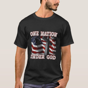 Camiseta Uma Nação Sob Deus, Cruz Cristã Patriótica
