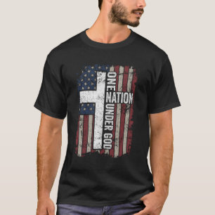 Camiseta Uma Nação Sob Deus Culto Cristão Usa Cruz F