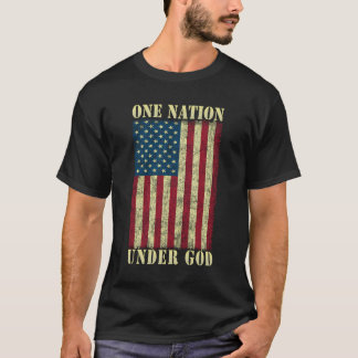 Camiseta Uma Nação Sob Deus Deu 4 De Julho Design Usa F