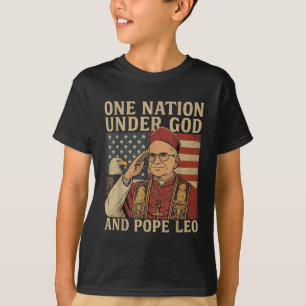 Camiseta Uma Nação Sob Deus E O Papa Leo Usa Patriótico Ju