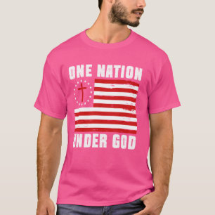Camiseta Uma Nação Sob Deus Jesus Abençoado Bandeira Americ