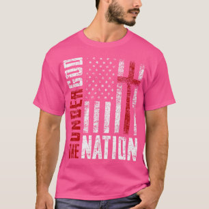 Camiseta Uma Nação Sob Deus Jesus Bandeira Americana Atrave