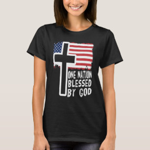 Camiseta uma nação sob deus jesus bandeira dos eua homens c