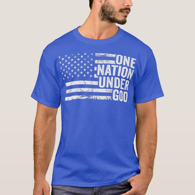 Camiseta UMA NAÇÃO SOB O GOD Christian USA Patriotic (Frente)