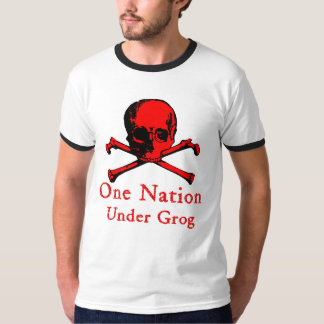 Camiseta Uma nação sob o t-shirt do Grog (imagem vermelha