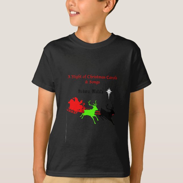 Camiseta Uma noite de canções de Natal e canções Hakunamata (Frente)