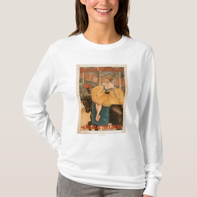 Camiseta Uma noite no poster teatral do jogo do circo (Frente)