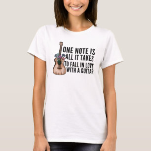 Camiseta Uma nota é necessária para se apaixonar por uma gu