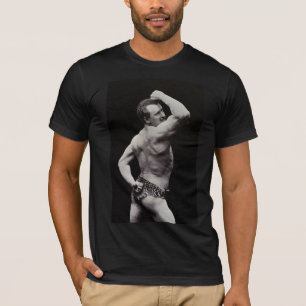 Camiseta Uma Nova Pose de Homens Fortes Eugen Sandow Fisicu