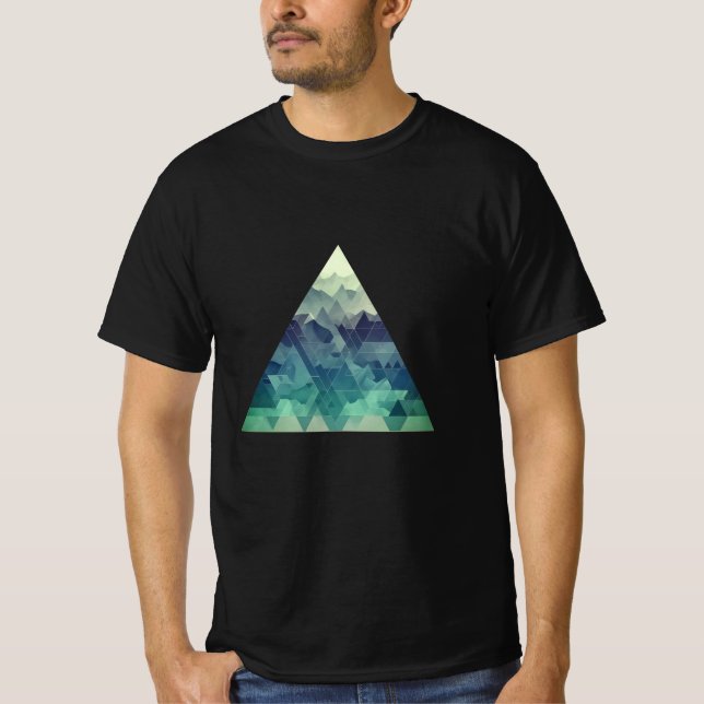 Camiseta Uma paisagem de montanha triangular geométrica (Frente)