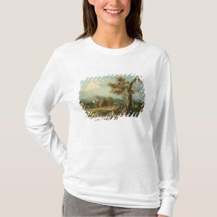 Camiseta Uma paisagem do rio de Italianate com viajantes