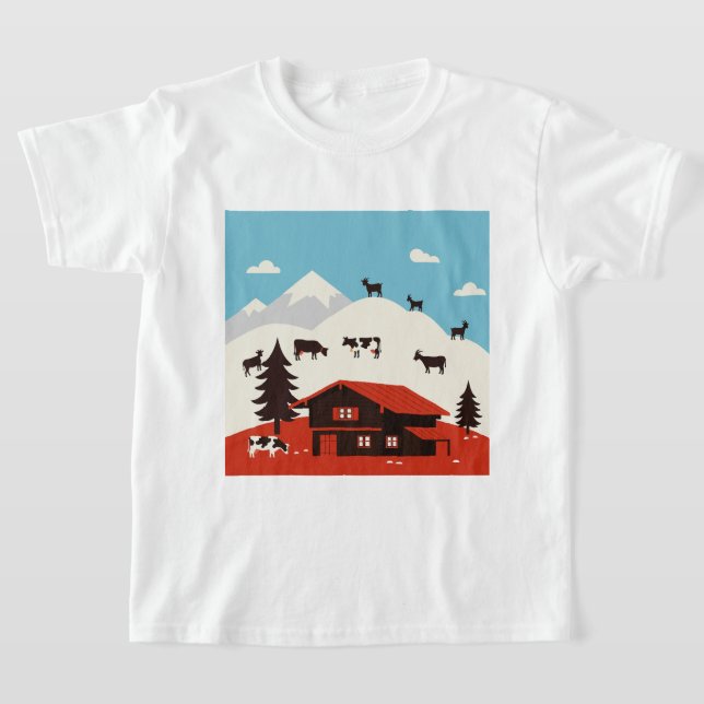 Camiseta Uma paisagem nos Alpes (Postura )