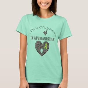 Camiseta Uma parte de meus corações em Afeganistão