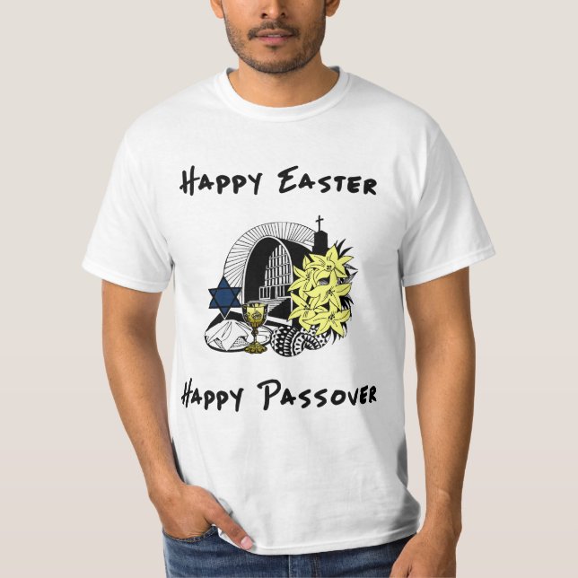 Camiseta Uma páscoa e um Passover inter-religiosos (Frente)