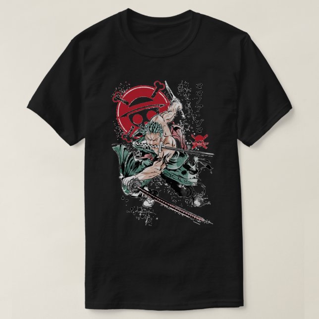 Camiseta Uma Peça Roronoa Zoro Clássica (Frente do Design)