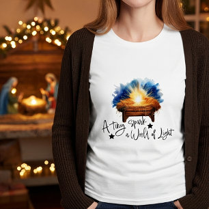 Camiseta Uma pequena faísca um mundo de Luz presépio natal