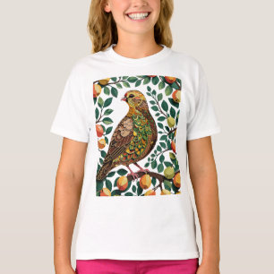 Camiseta Uma Perdiz Em Um Estêncil Estilo Árvore de Pera