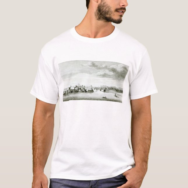 Camiseta Uma perspectiva do castelo de Moro e da cidade de (Frente)