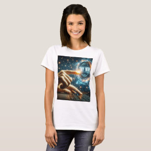 Camiseta uma pessoa digitando em um laptop com a palavra co