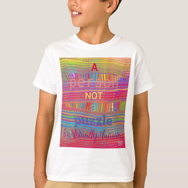 Camiseta Uma Pessoa, Não Um Quebra-cabeça. Aceitação Autism (Frente)