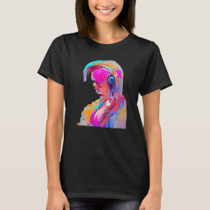 Camiseta Uma Pessoa Ouvindo Música No Fone De Ouvido Ai Abs