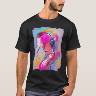 Camiseta Uma Pessoa Ouvindo Música No Fone De Ouvido Ai Abs