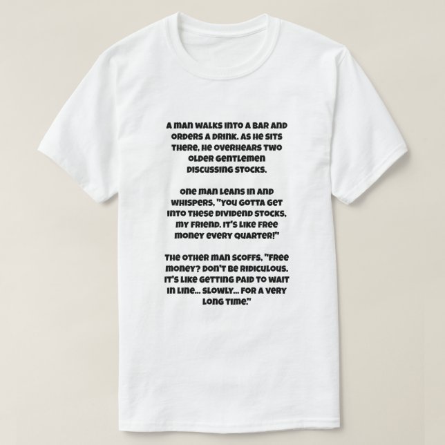 Camiseta Uma piada AI sobre ações de divisão (Frente do Design)