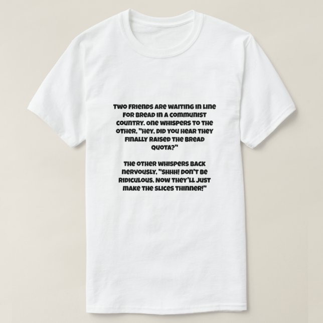 Camiseta Uma piada IA sobre o comunismo (Frente do Design)