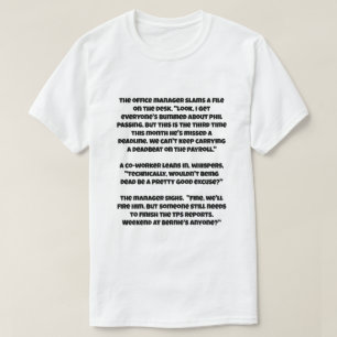 Camiseta Uma piada IA sobre o morto sendo demitido