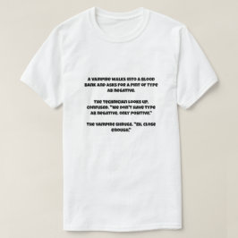 Camiseta Uma piada IA sobre um vampiro