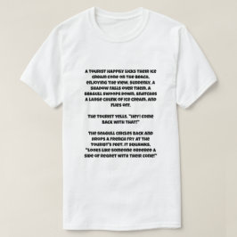 Camiseta Uma piada IA sobre uma gaivota e um sorvete