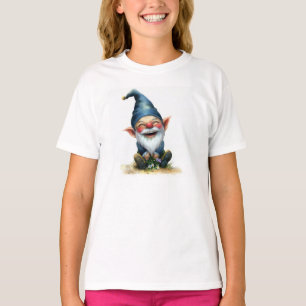 Camiseta Uma pintura aquarela de um gnomo feliz