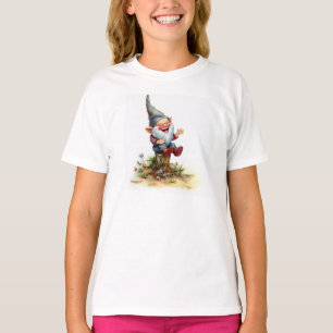 Camiseta Uma pintura aquarela de um gnomo feliz