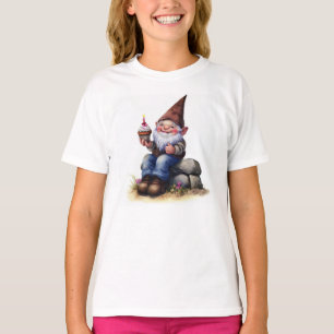 Camiseta Uma pintura aquarela de um gnomo feliz
