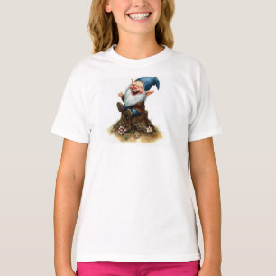 Camiseta Uma pintura aquarela de um gnomo feliz