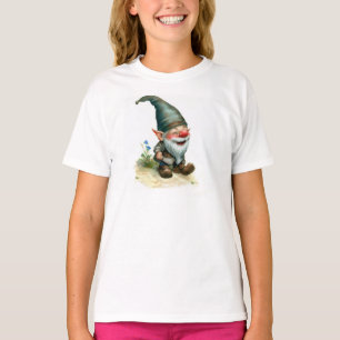 Camiseta Uma pintura aquarela de um gnomo feliz