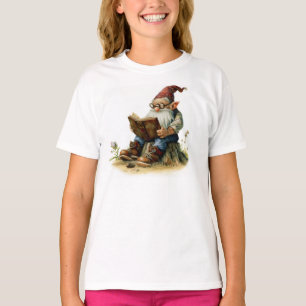 Camiseta Uma pintura aquarela de uma leitura antiga do gnom