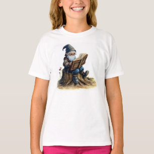 Camiseta Uma pintura aquarela de uma leitura antiga do gnom