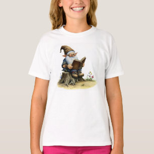 Camiseta Uma pintura aquarela de uma leitura antiga do gnom