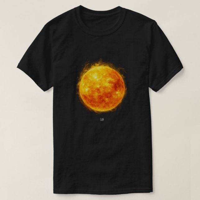 Camiseta Uma pintura do sol no espaço (Frente do Design)