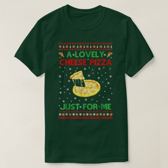 Camiseta Uma Pizza De Queijo Sozinha Engraçada Casa De Kevi (Frente do Design)